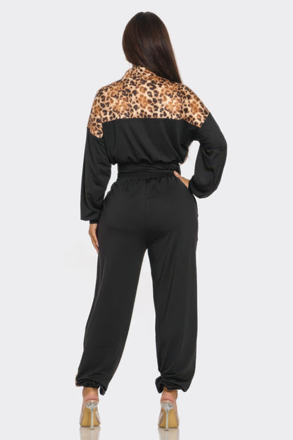 Animal Print Jogger Set