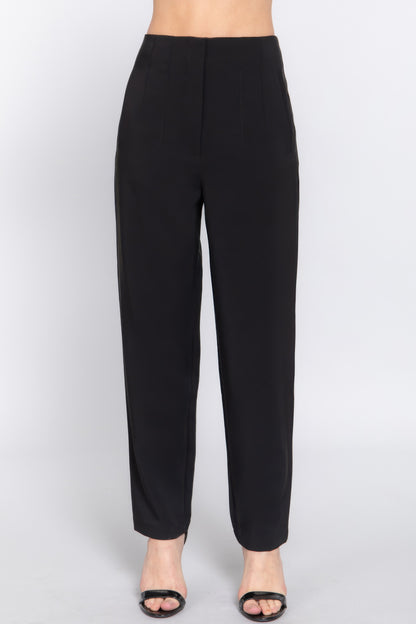 High Waist Pintuck Long Pants