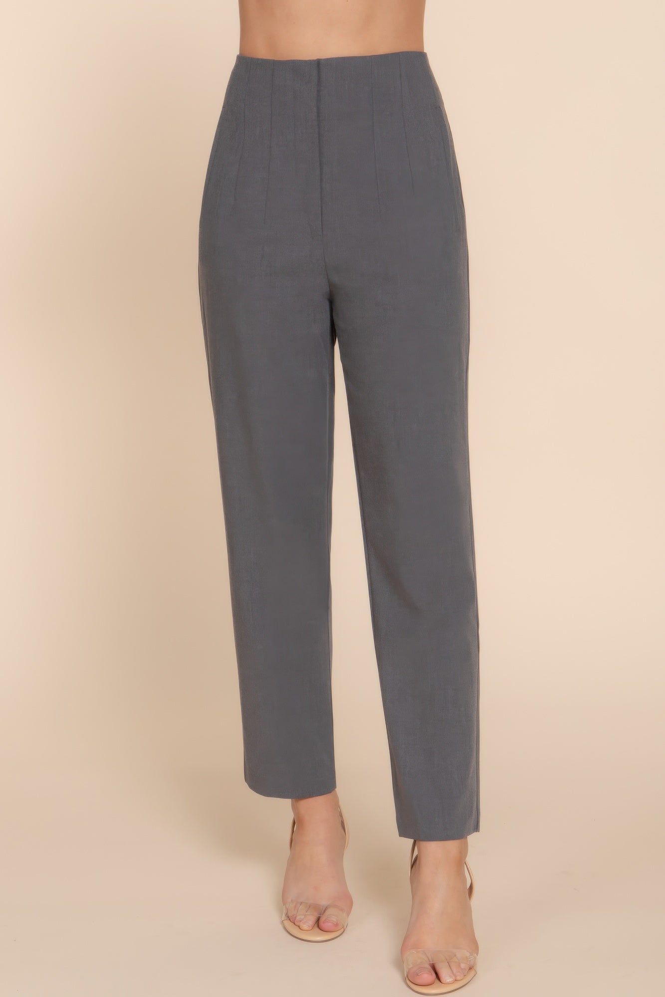 High Waist Pintuck Long Pants