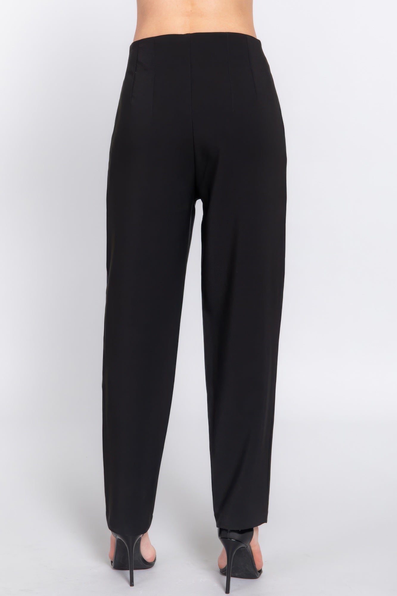 High Waist Pintuck Long Pants