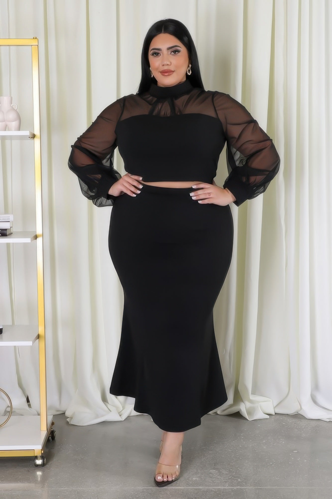 Plus Size Stretch Skirt Set