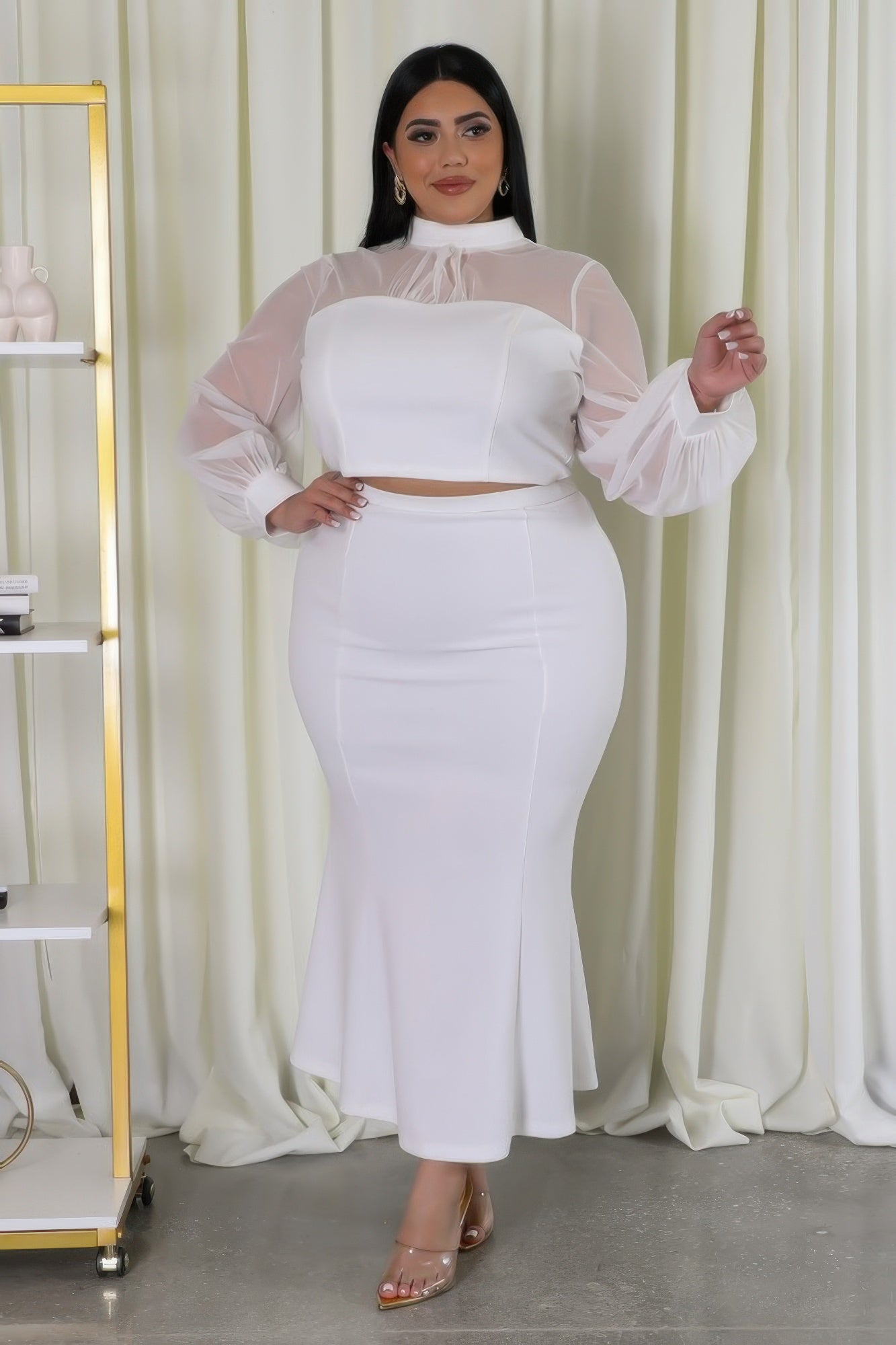 Plus Size Stretch Skirt Set