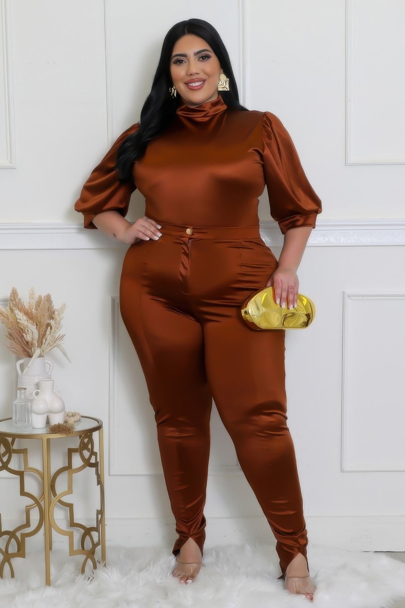 Plus Size Bodysuit & Pants Set