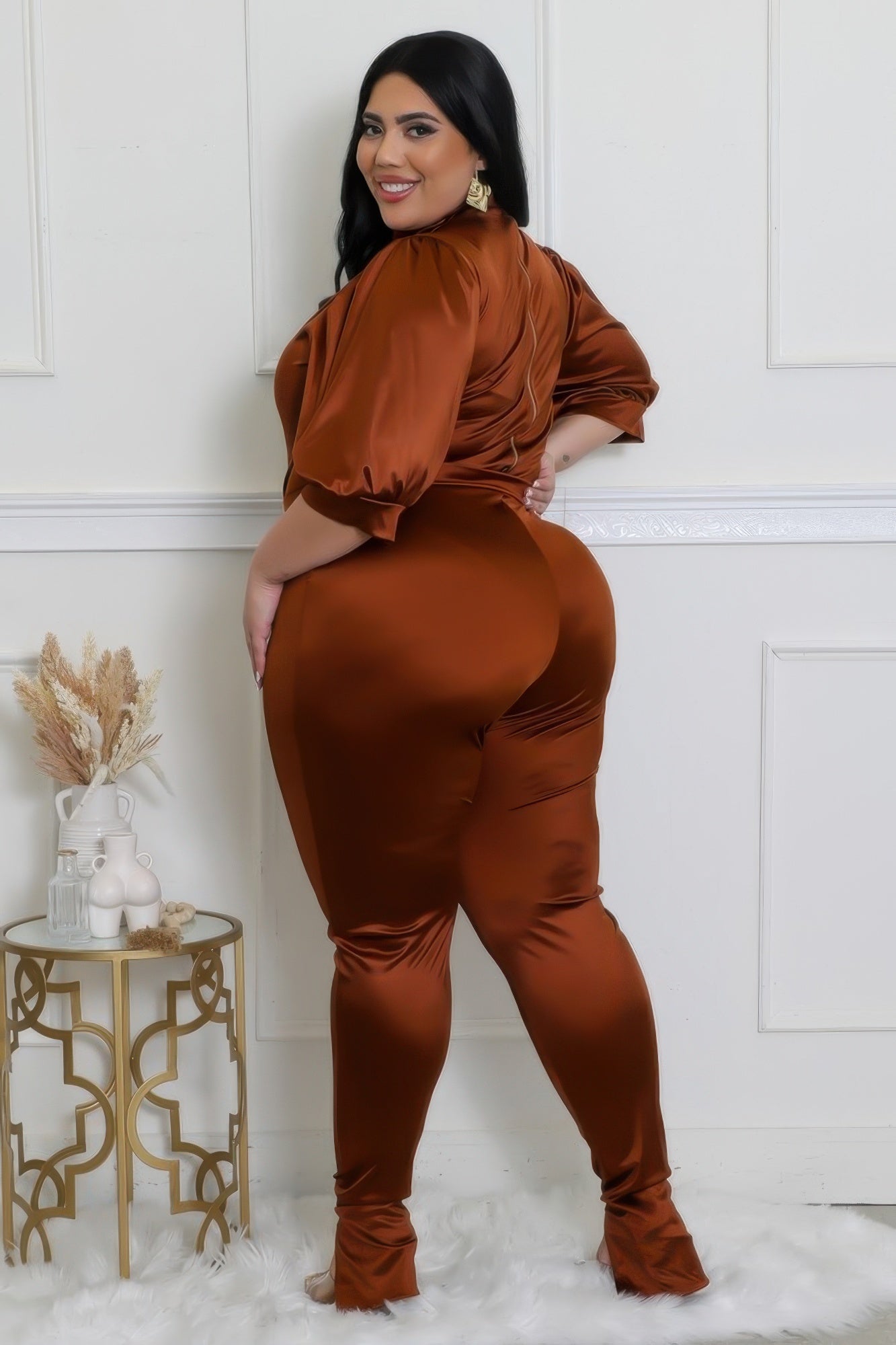 Plus Size Bodysuit & Pants Set