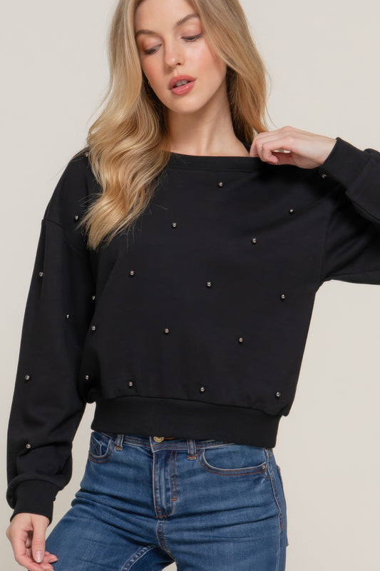 Long Sleeve Pearl Sweatshirt