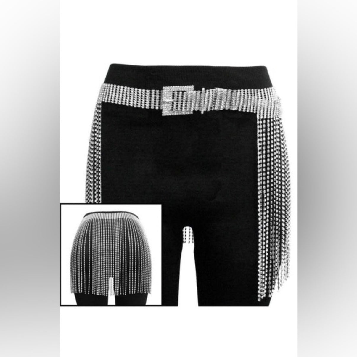 Glam Rhinestone Bling Diamond Fringe Belt