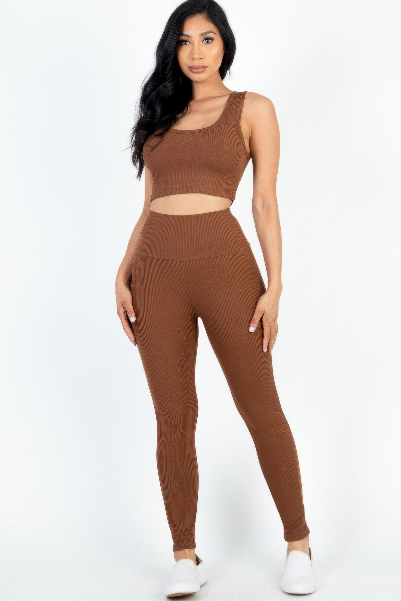 Ribbed Crop Top & Leggings Set