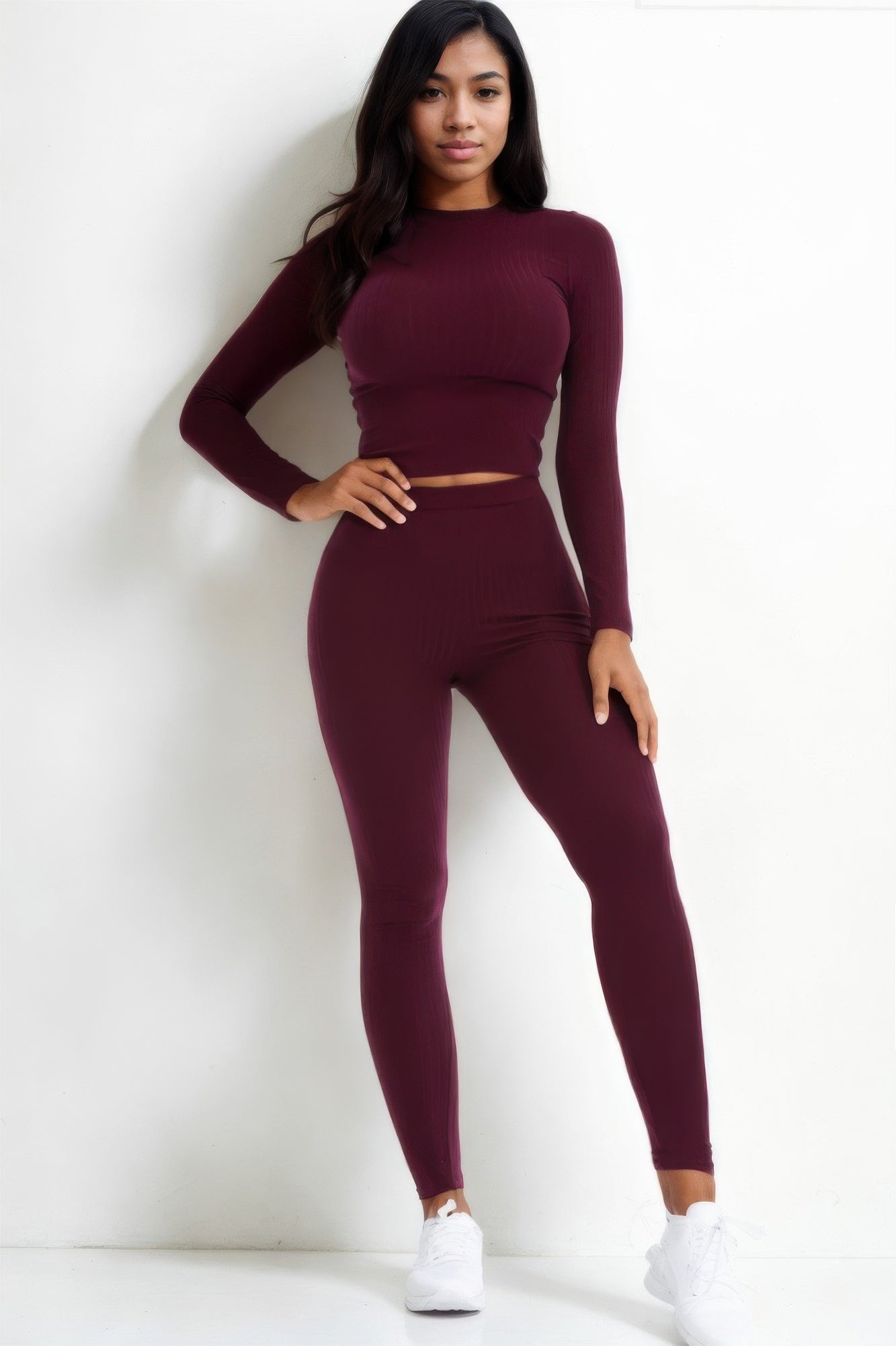 Ribbed Long Sleeve Top & Leggings Set