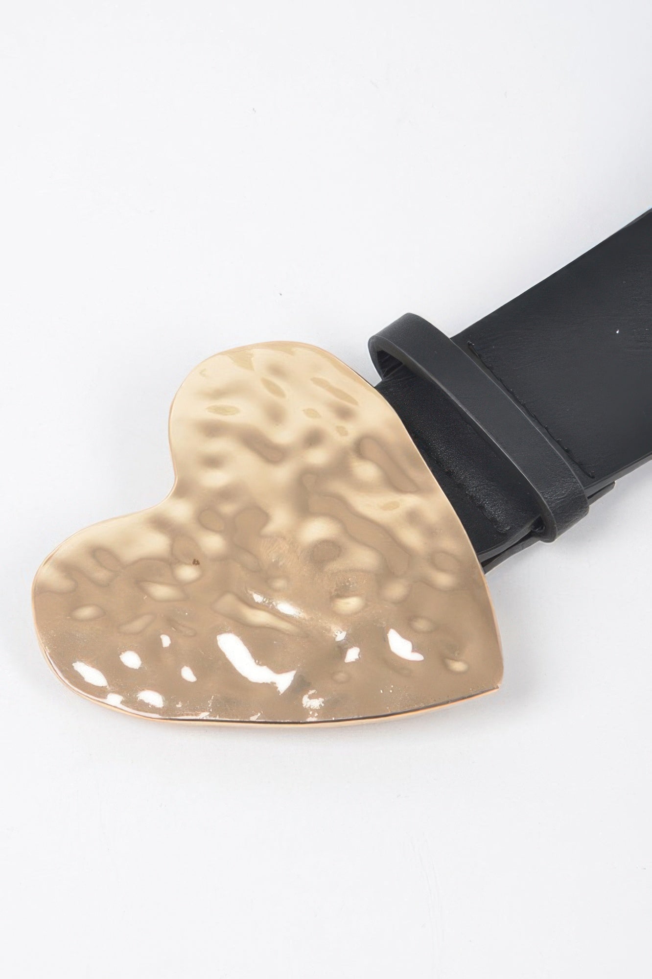 Hammered Heart Shape Buckle Plus Size Belt