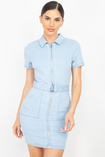 Collared Denim Dress