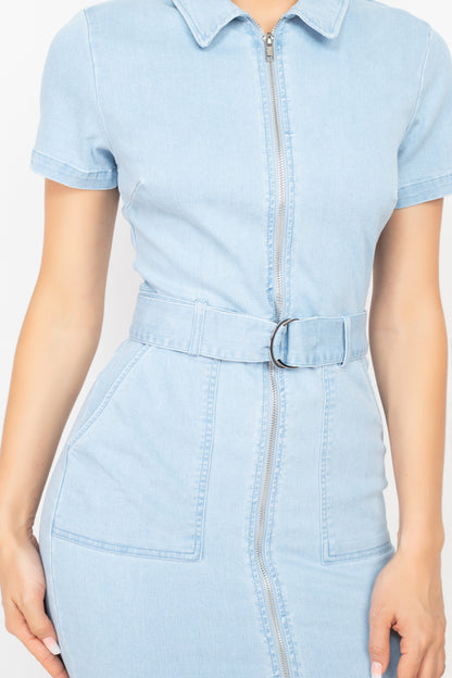 Collared Denim Dress