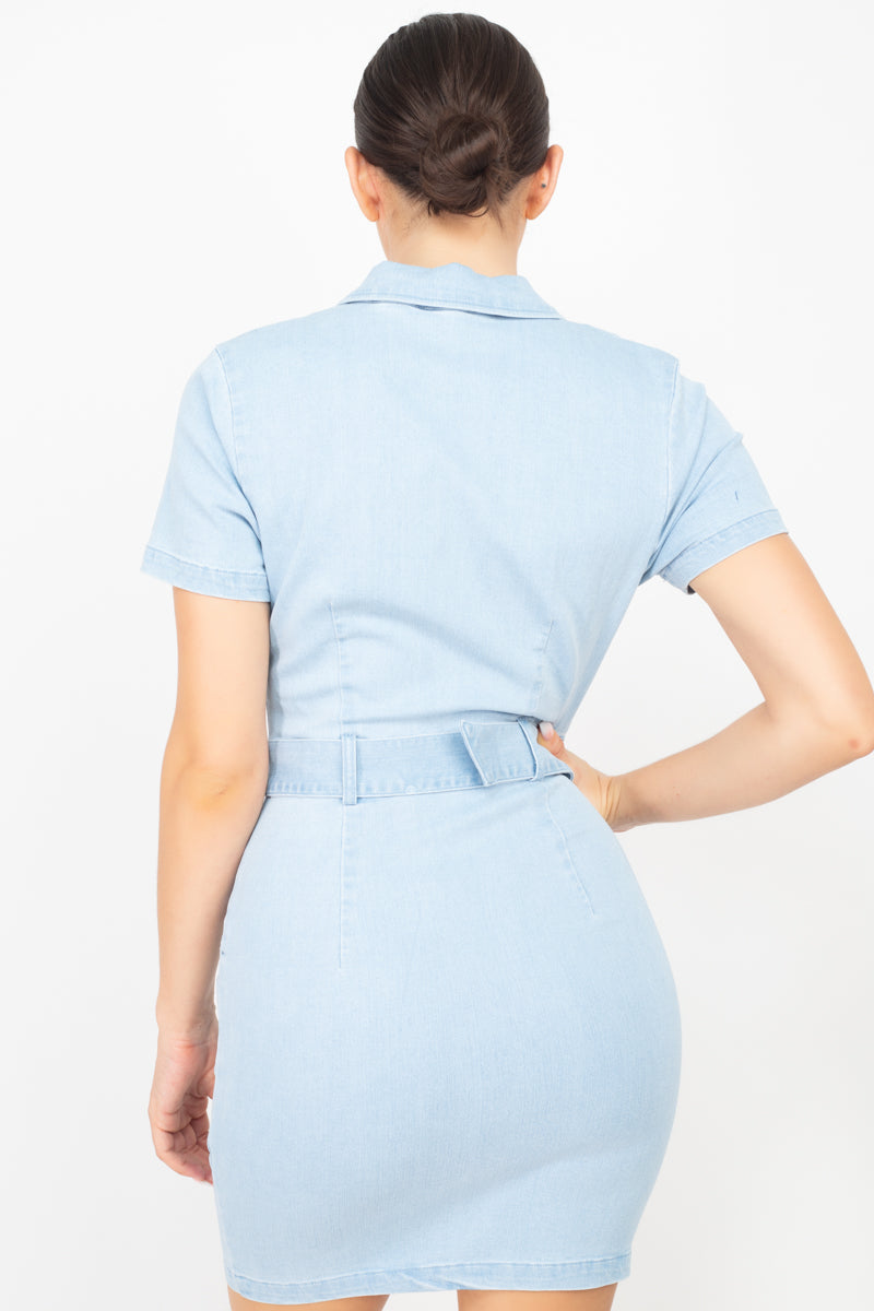 Collared Denim Dress