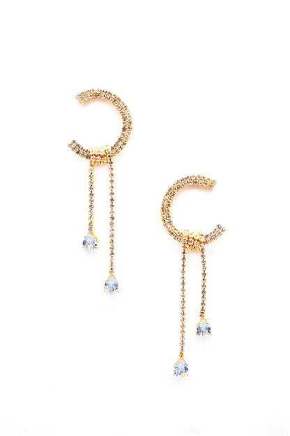 C Shape Rhinestone Earrings