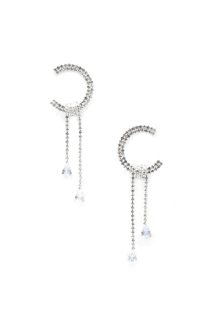 C Shape Rhinestone Earrings