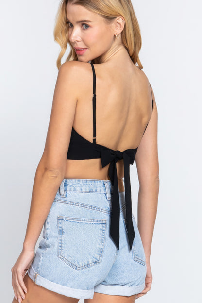 Back Bow Cami Crop Top