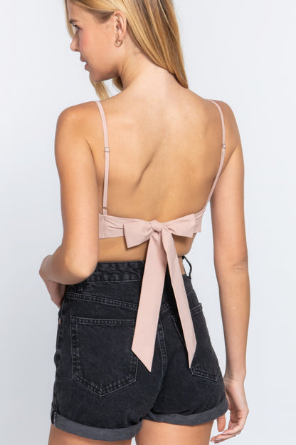 Back Bow Cami Crop Top