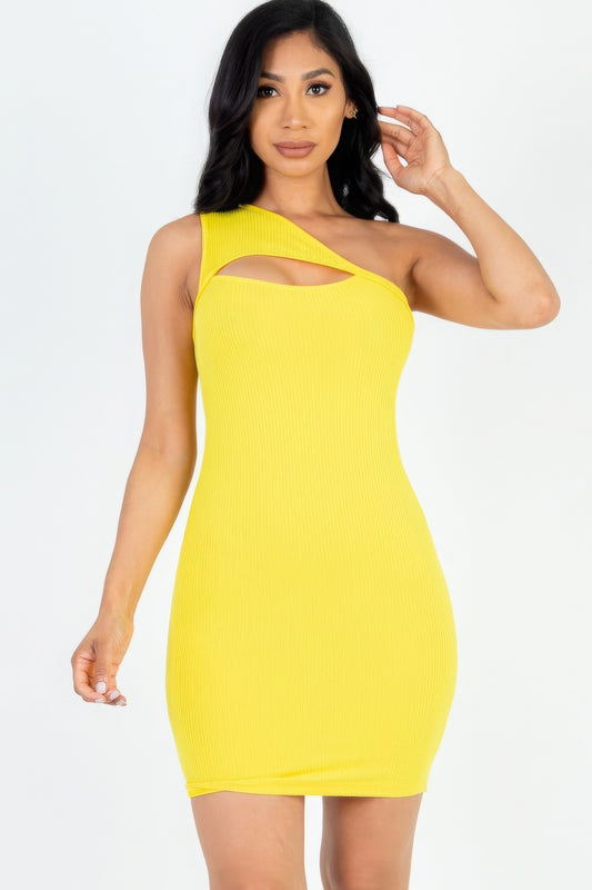 One Shoulder Cutout Mini Dress