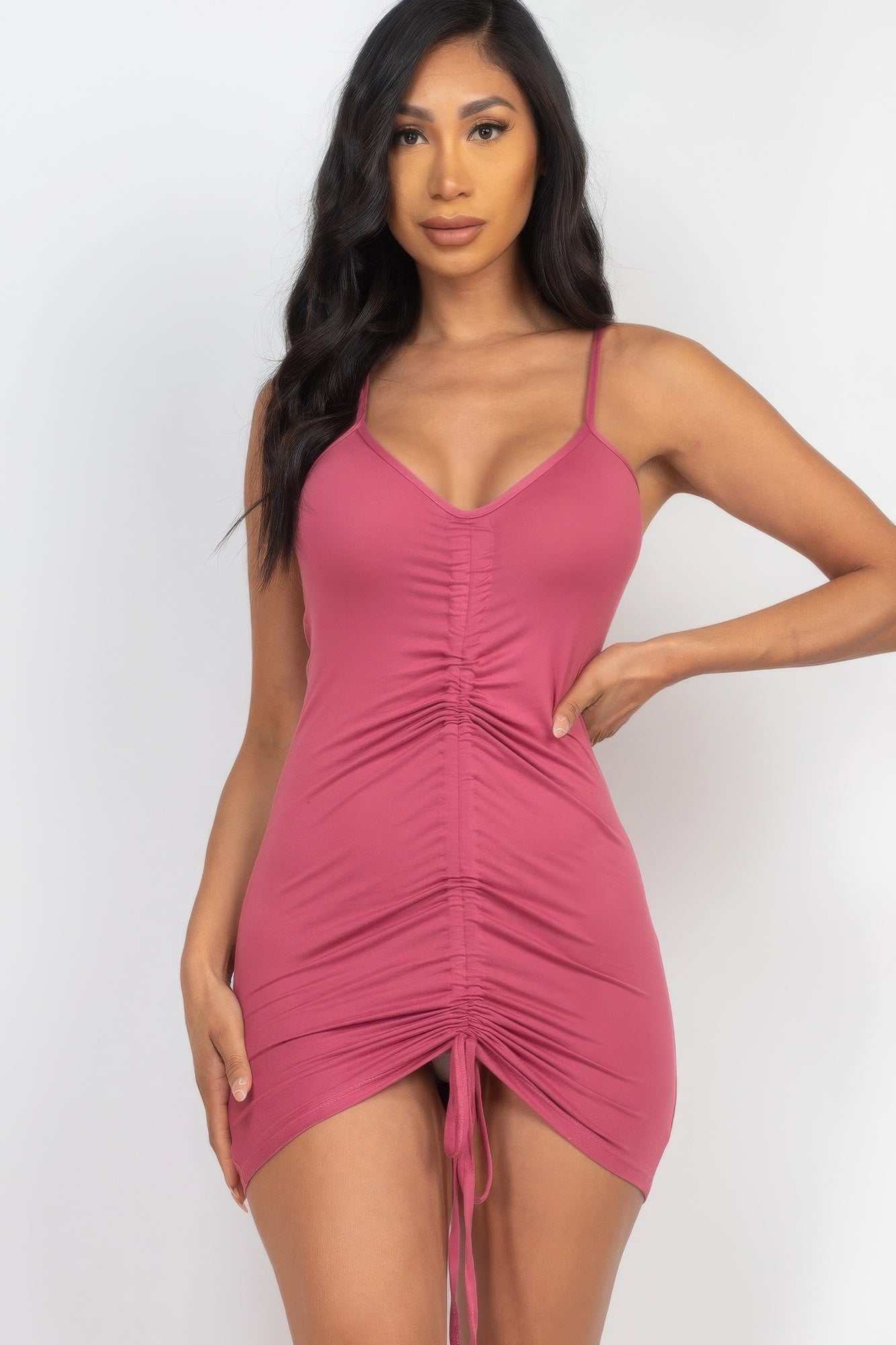 Ruched Front Mini Dress