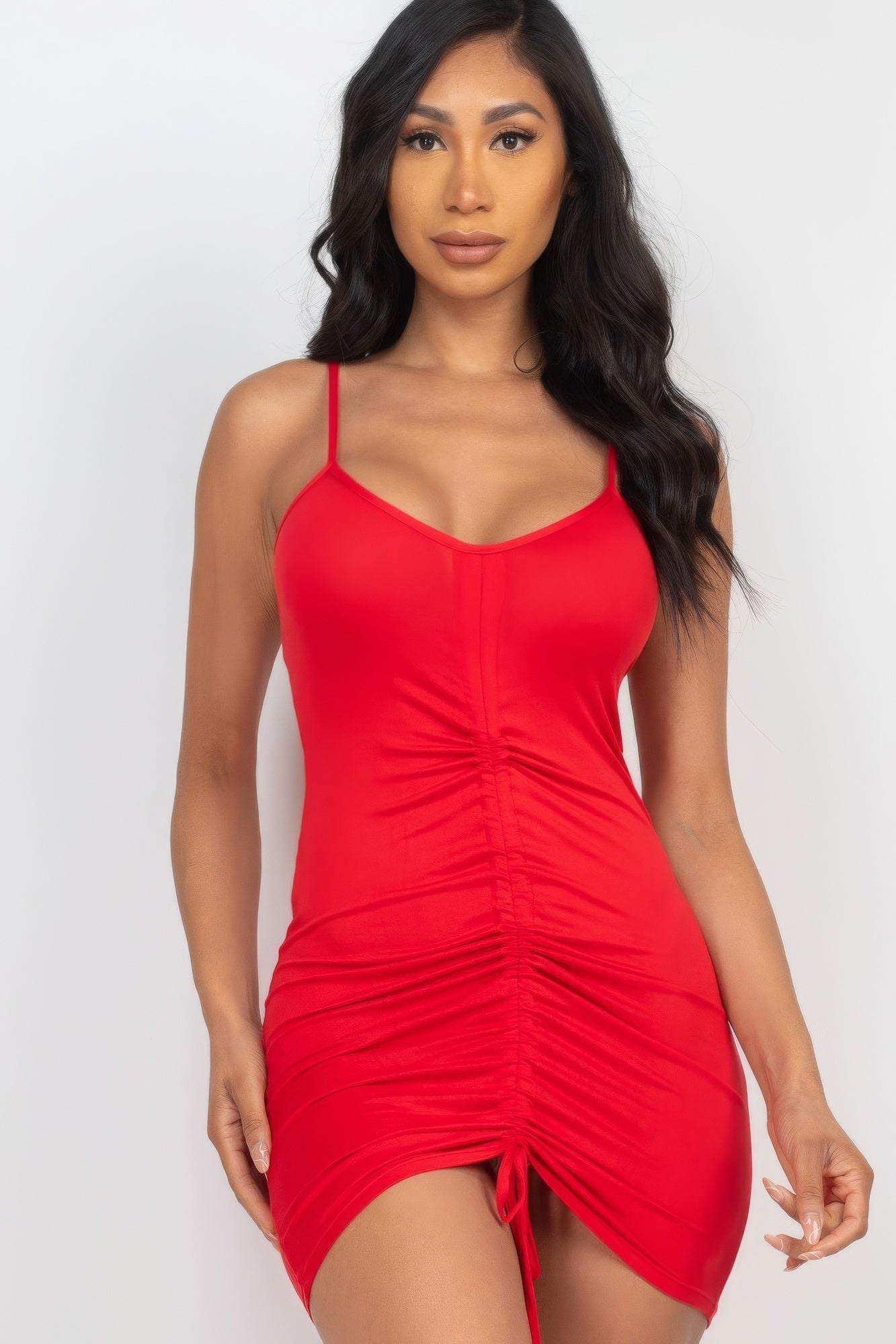 Ruched Front Mini Dress