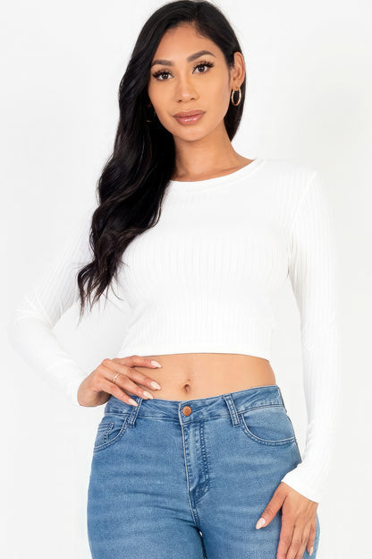 Long Sleeve Basic Crop Top