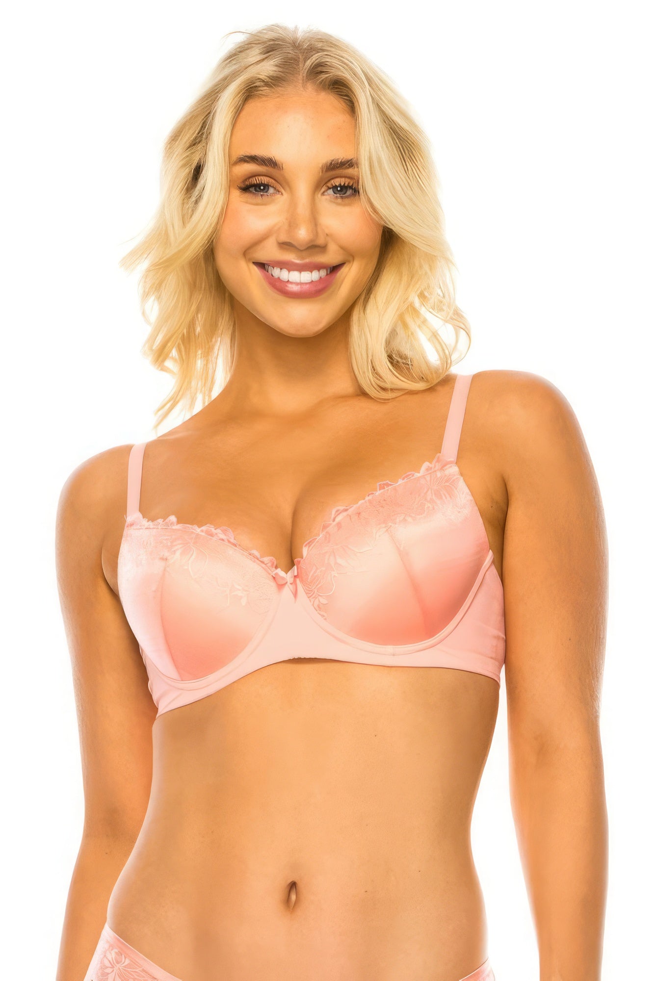 Floral Lace Trim Bra