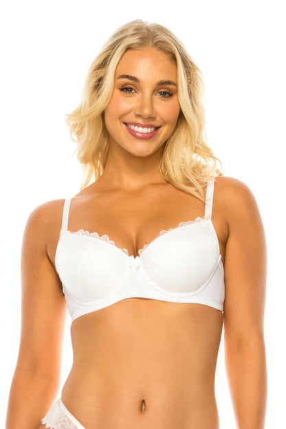 Floral Lace Trim Bra