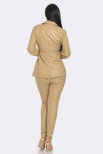 Faux Leather Zipper Set