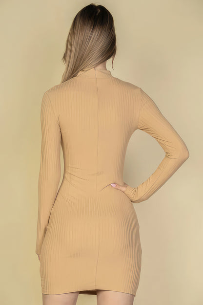 Cutout Long Sleeve Mini Dress