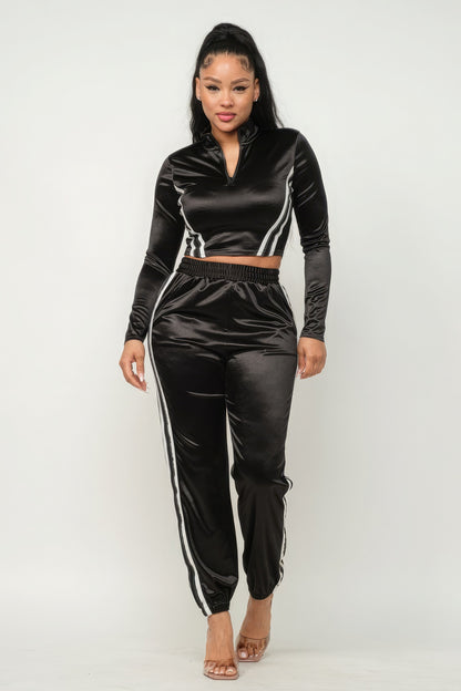 Satin Jacket & Pants Set