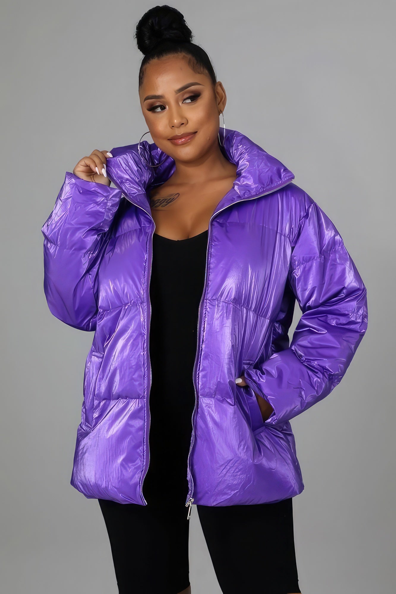 Metallic Bomber Jacket