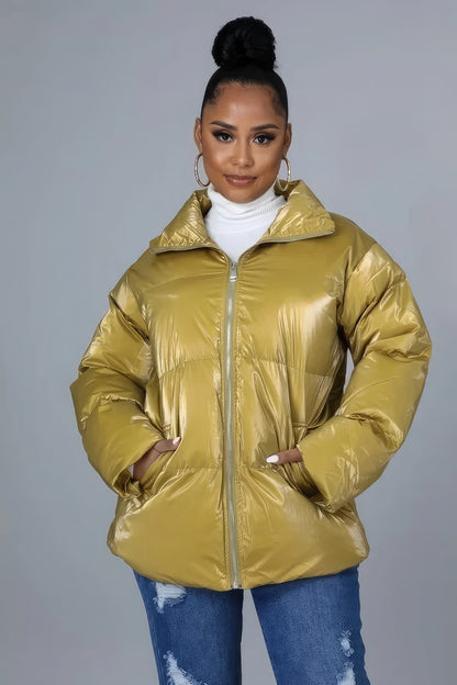 Metallic Bomber Jacket
