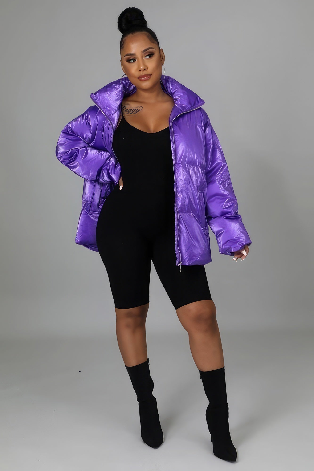 Metallic Bomber Jacket