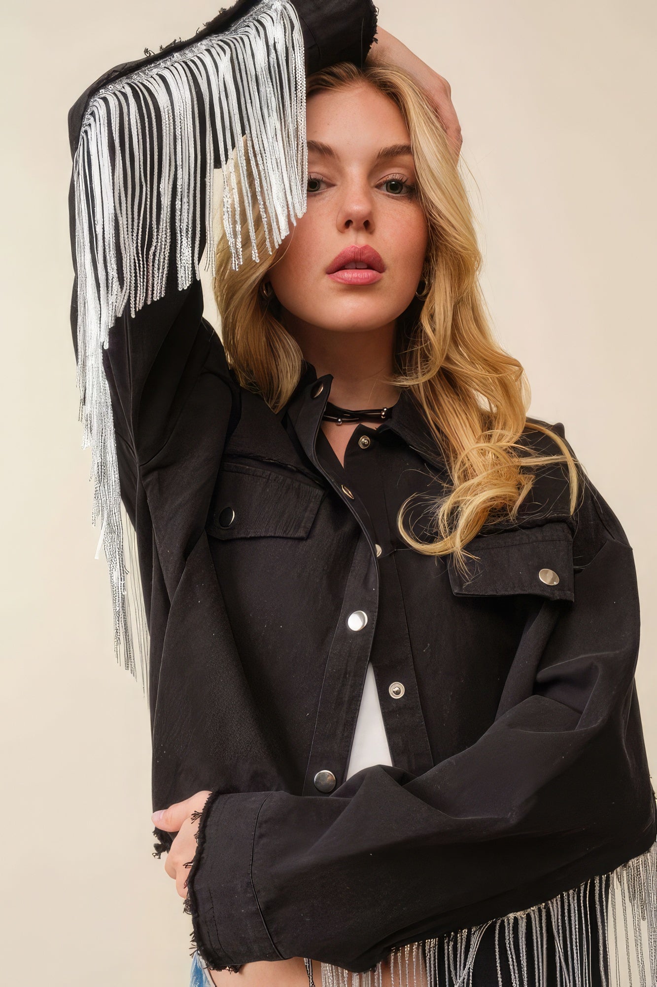 Howdy Sequin Glam Fringe Jacket