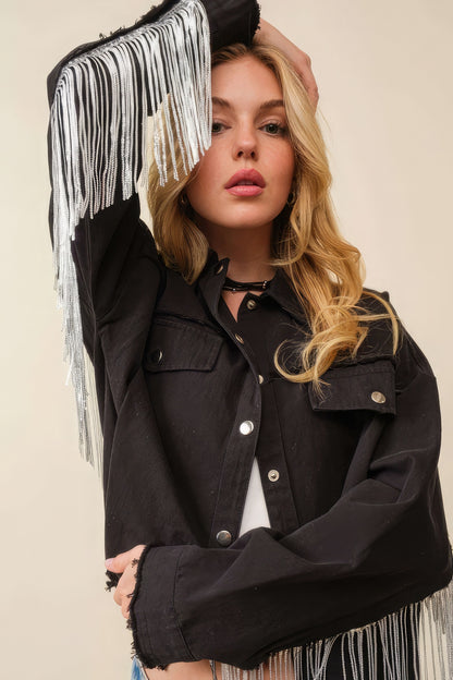 Howdy Sequin Glam Fringe Jacket