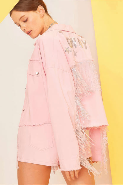 Howdy Sequin Glam Fringe Jacket