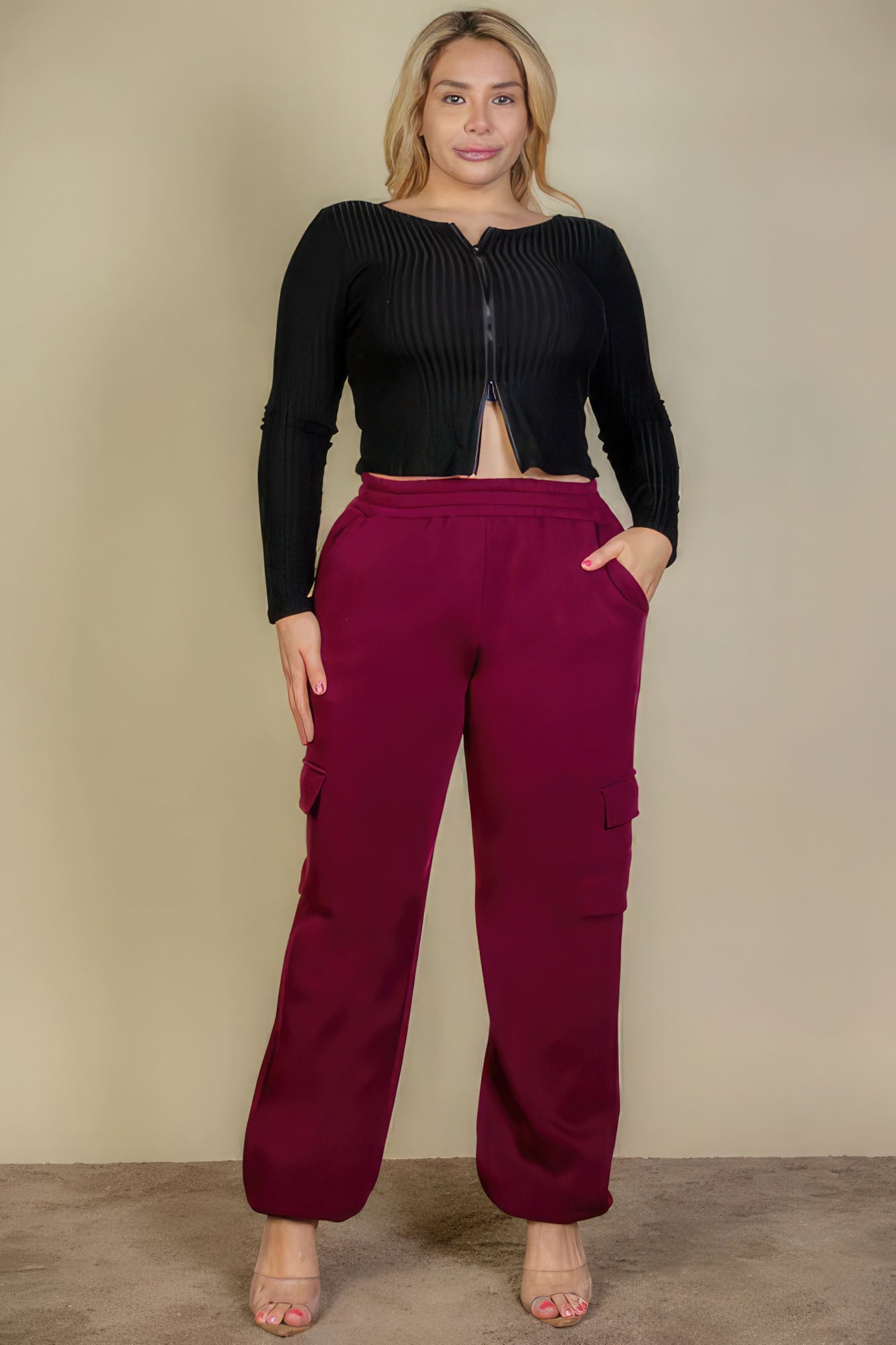 Side Pocket Drawstring Waist Sweatpants