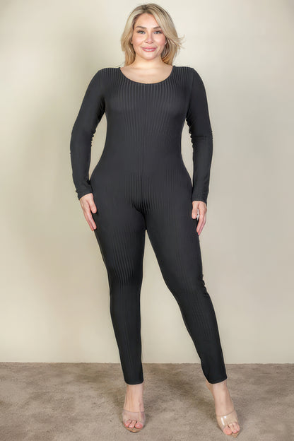 Ribbed Long Sleeve Jumpsuit