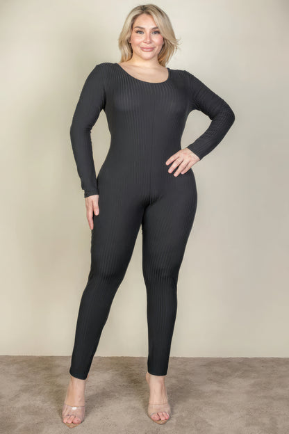 Ribbed Long Sleeve Jumpsuit