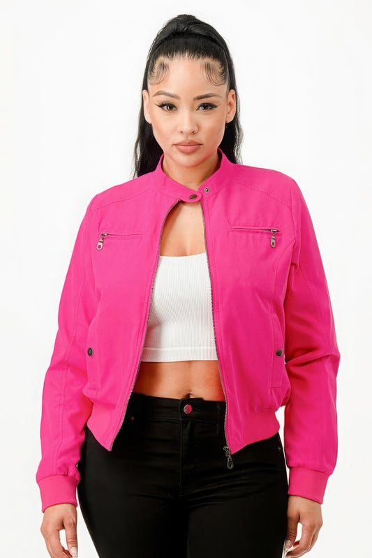 Zip Up Biker Moto Jacket